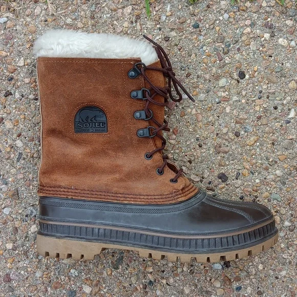 SOREL Leather Boots Waterproof Fleece Lined Brown Mens 7 Sorel Men main image 4